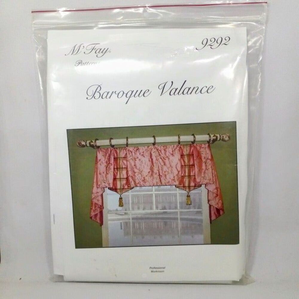M'Fay Patterns Baroque Valance Pattern #9292-Window Treatment-2006-Uncut F/F